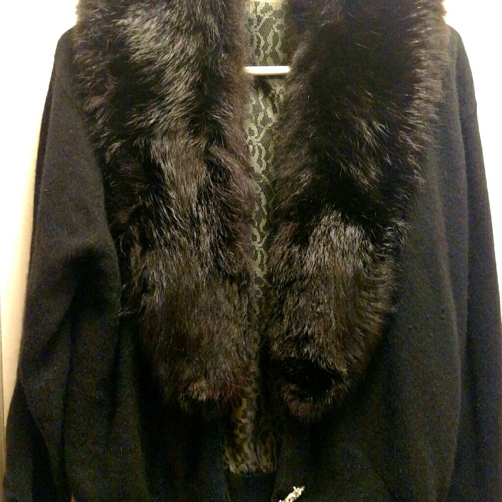 A black lambswool sweater